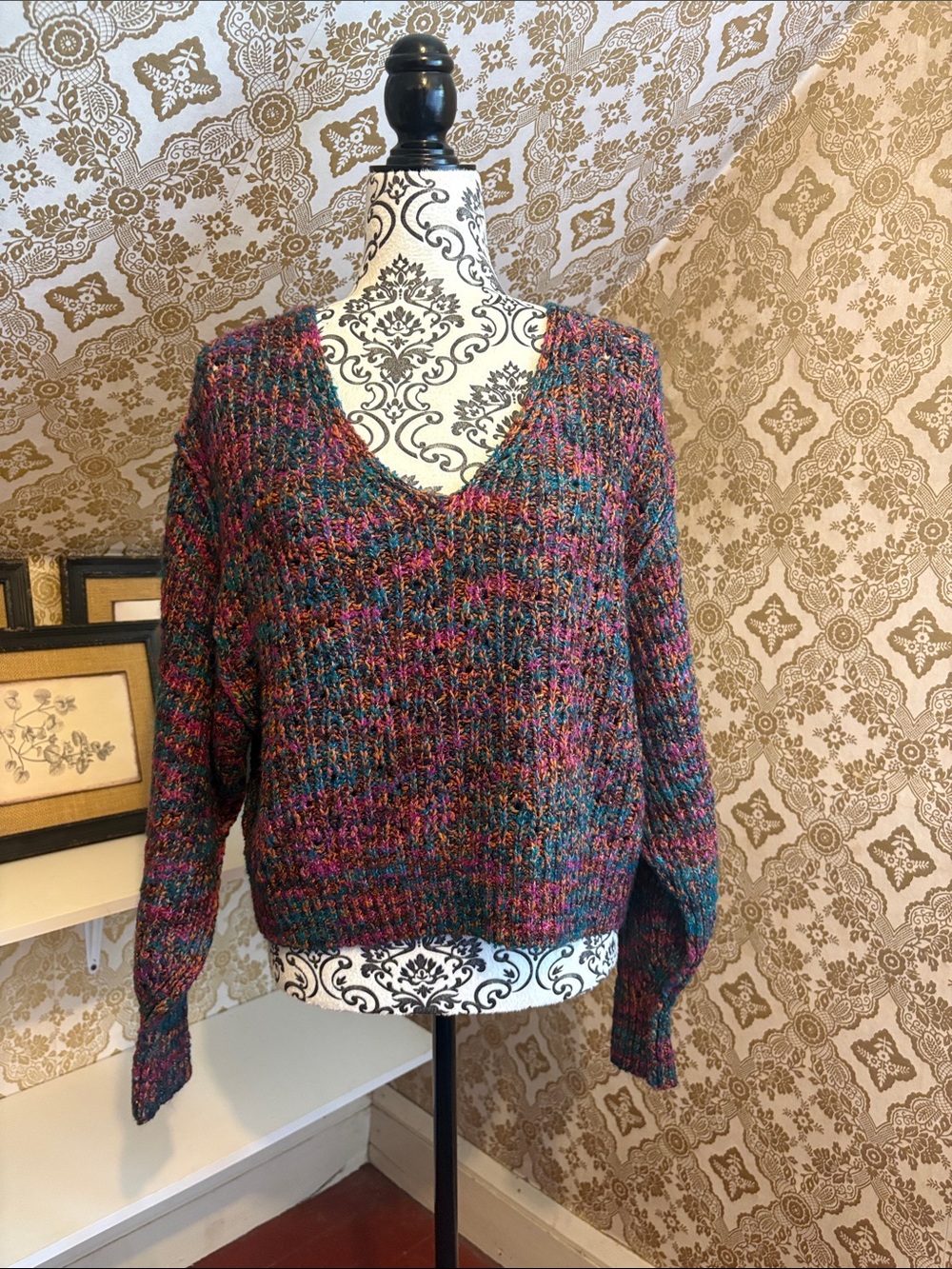 Free People Marled V-Neck Sweater